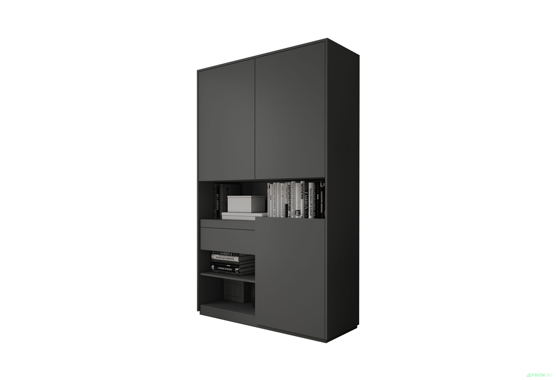 Изображение 1 - Пенал Moreli RS-1 с полками, дверцами и ящиком 124 см антрацит