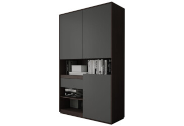 Пенал Moreli RS-1 с полками, дверцами и ящиком 124 см венге магия антрацит