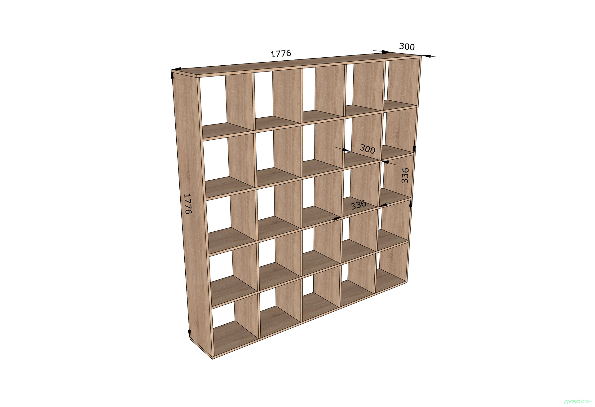Стелаж на 25 комірок Moreli ST0016 178 см дуб сонома - Зображення 3 Зображення 3 - Стелаж на 25 комірок Moreli ST0016 178 см дуб сонома