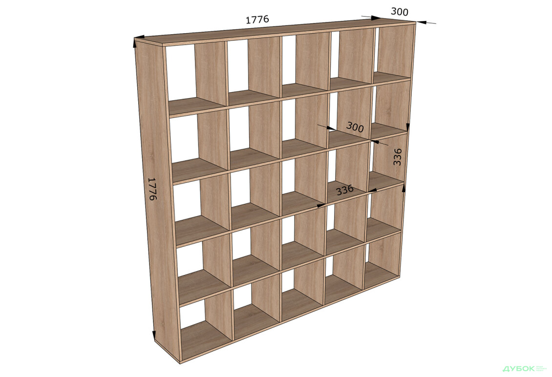 Стелаж на 25 комірок Moreli ST0016 178 см дуб сонома - Зображення 3 Зображення 3 - Стелаж на 25 комірок Moreli ST0016 178 см дуб сонома