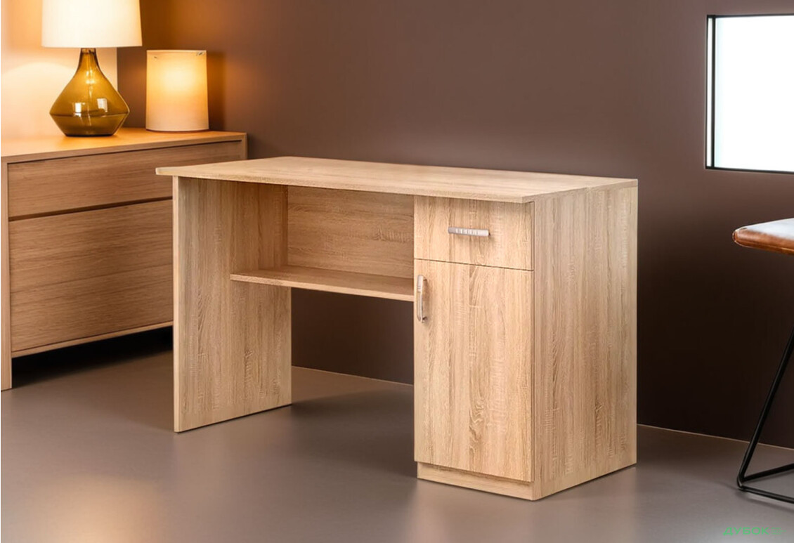 Стіл письмовий Київський стандарт Е5 СМ 120x60 см з тумбою і шухлядою дуб сонома збірка права - Зображення 2 Зображення 2 - Стіл письмовий Київський стандарт Е5 СМ 120x60 см з тумбою і шухлядою дуб сонома збірка права