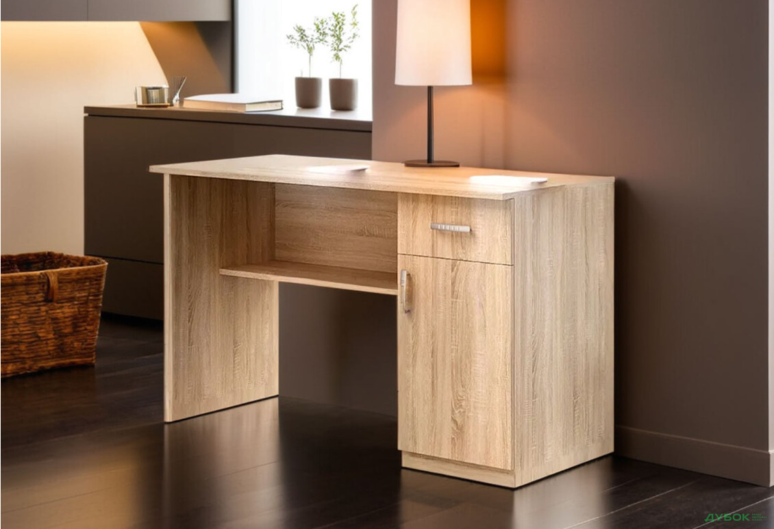 Стіл письмовий Київський стандарт Е5 СМ 120x60 см з тумбою і шухлядою дуб сонома збірка права - Зображення 3 Зображення 3 - Стіл письмовий Київський стандарт Е5 СМ 120x60 см з тумбою і шухлядою дуб сонома збірка права