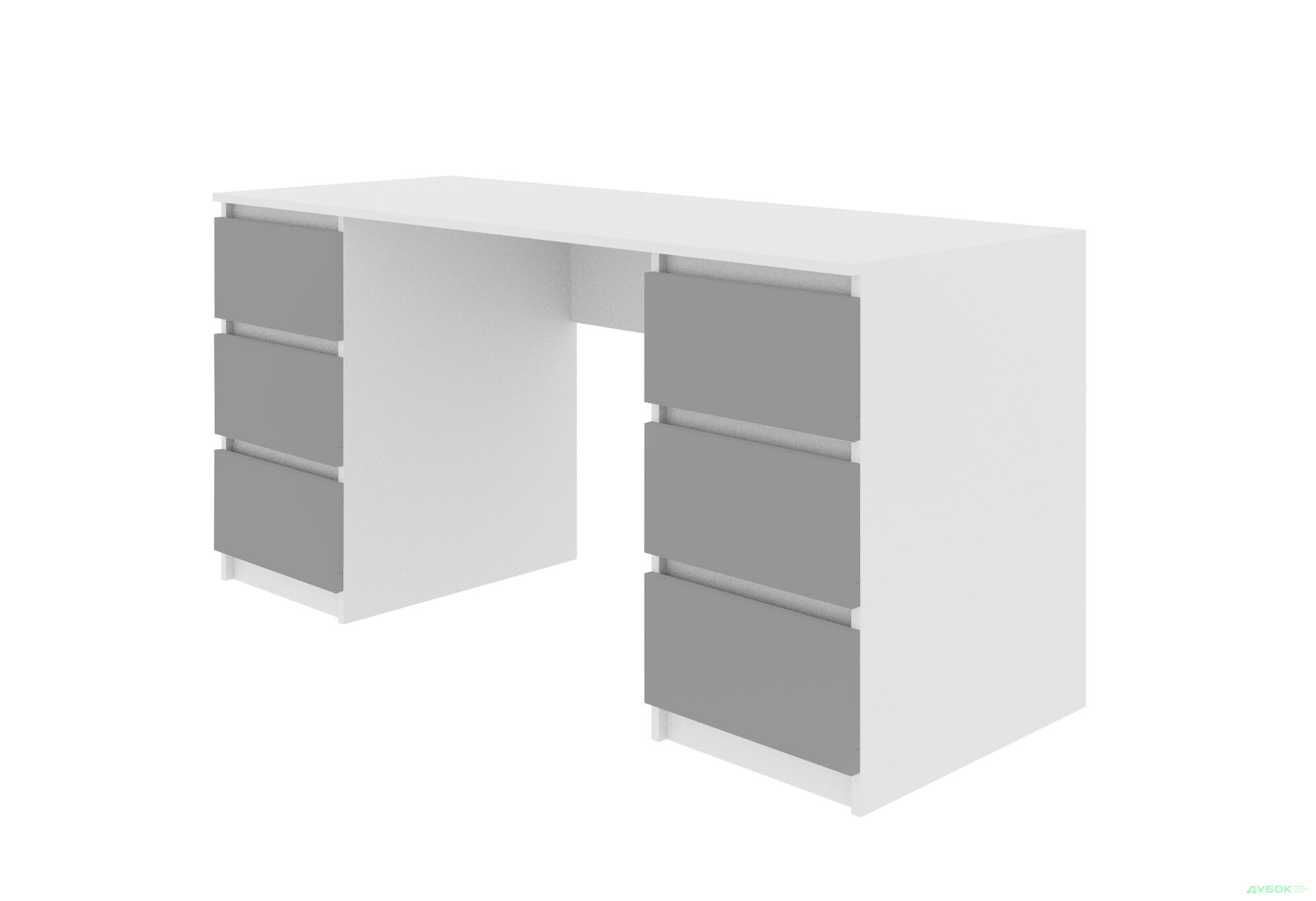 Изображение 1 - Стол письменный Moreli Т228 158x60 см с ящиками, белый / антрацит