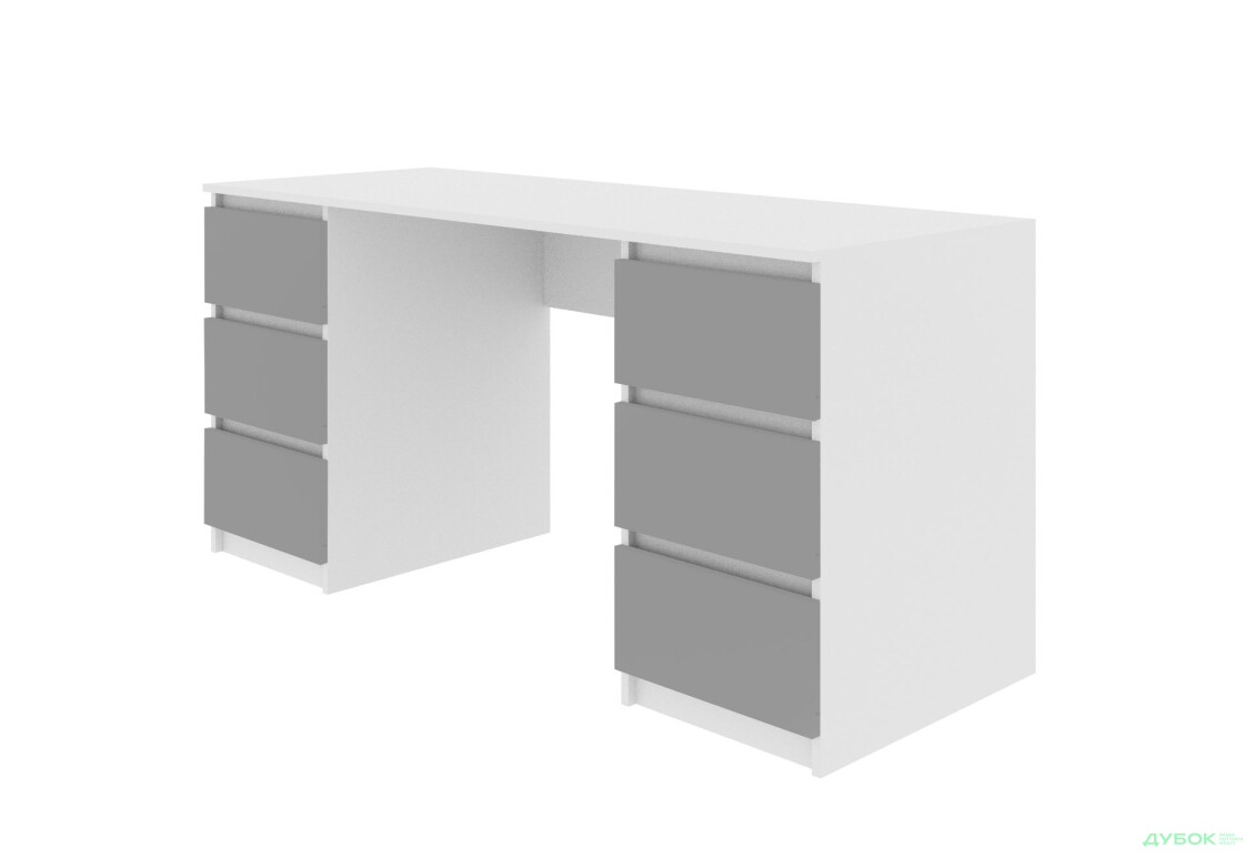 Стол письменный Moreli Т228 158x60 см с ящиками, белый / антрацит