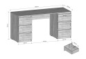 Зображення 3 - Стіл письмовий Moreli Т228 158x60 см з шухлядами, дуб сонома / антрацит