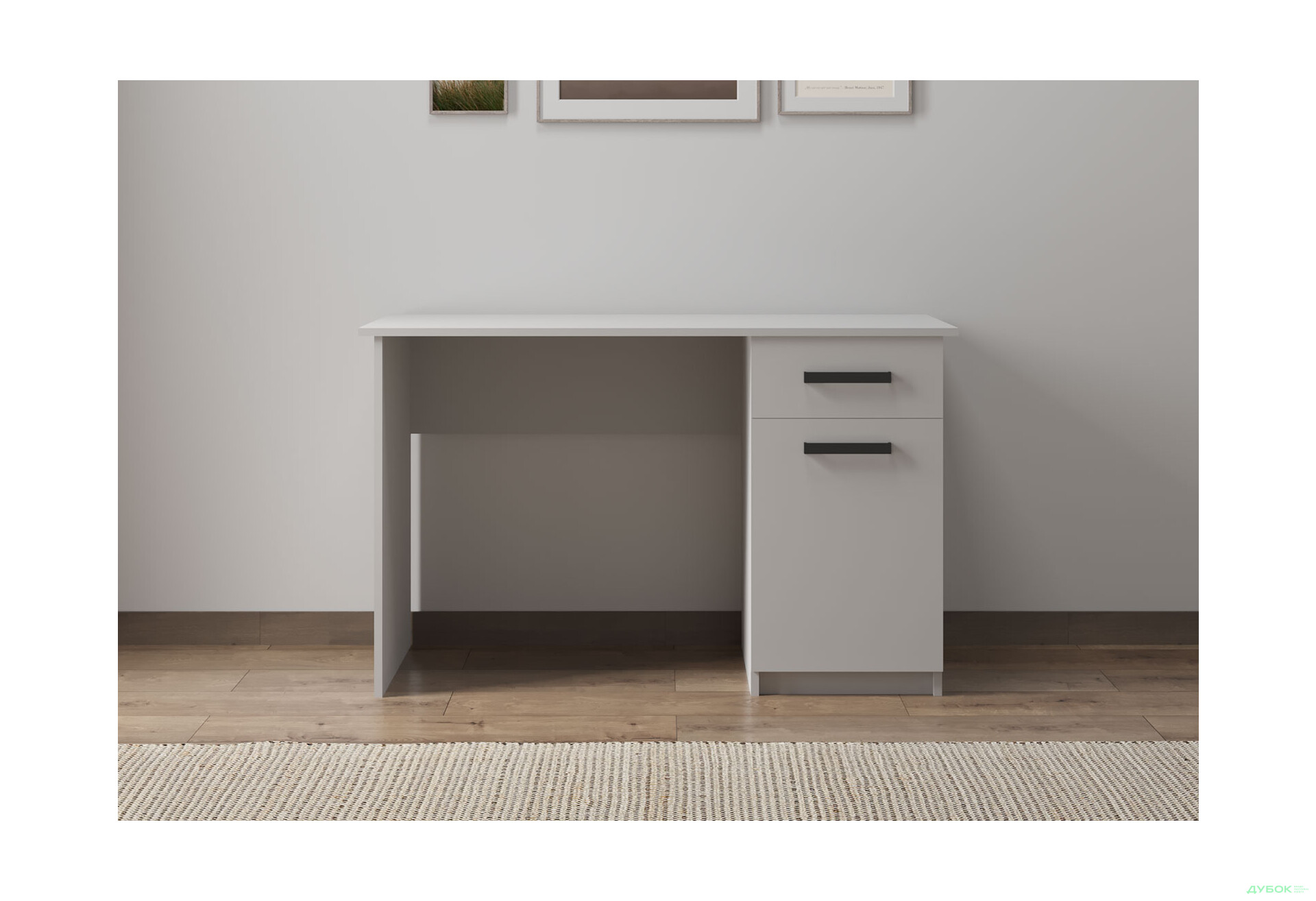 Зображення 2 - Стіл письмовий Kredens furniture СК-2 115x55 см з тумбою і шухлядою аляска біла