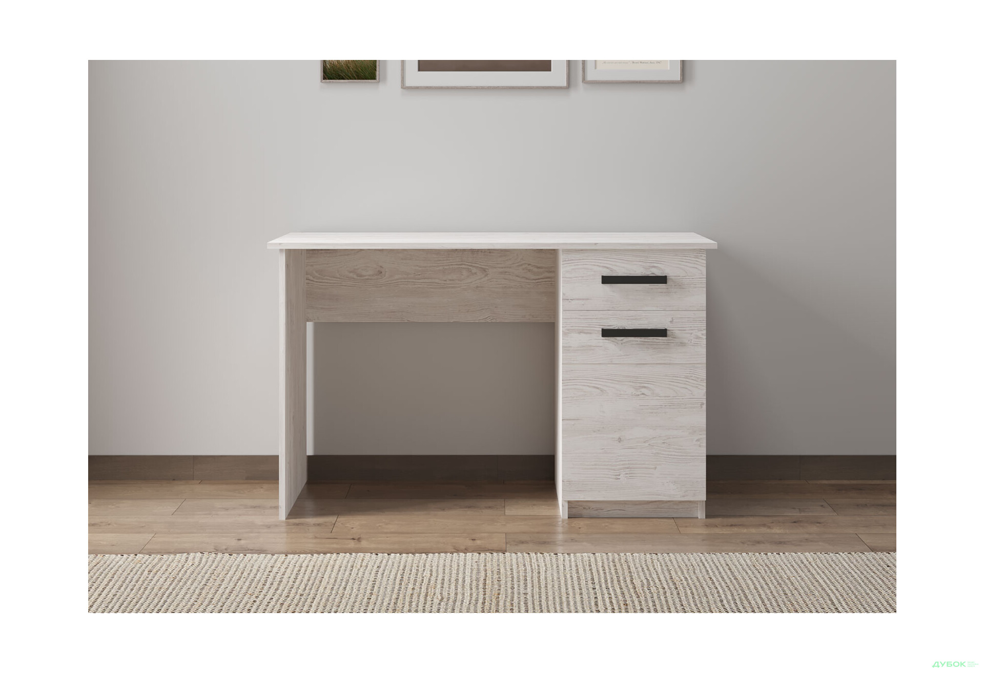 Изображение 2 - Стол письменный Креденс Фениче СК-2 115x55 см с тумбой и ящиком аляска серая