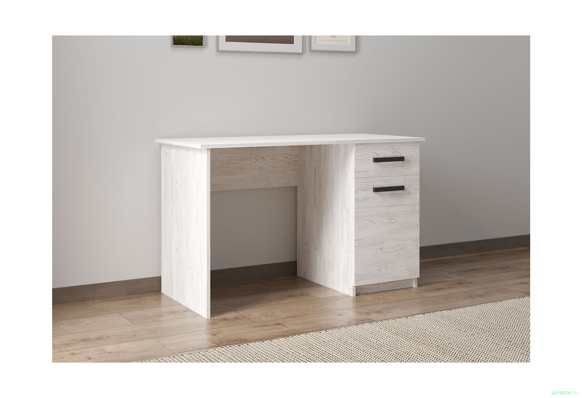 Изображение 3 - Стол письменный Креденс Фениче СК-2 115x55 см с тумбой и ящиком аляска серая