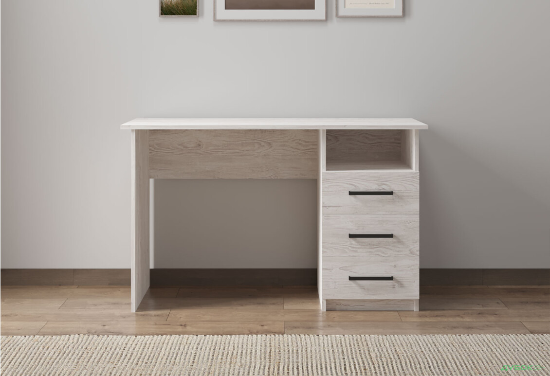 Зображення 2 - Стіл письмовий Kredens furniture СК-3 115x55 см з шухлядами аляска сіра