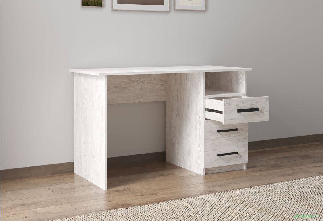 Стіл письмовий Kredens furniture СК-3 115x55 см з шухлядами аляска сіра - Зображення 4 Зображення 4 - Стіл письмовий Kredens furniture СК-3 115x55 см з шухлядами аляска сіра