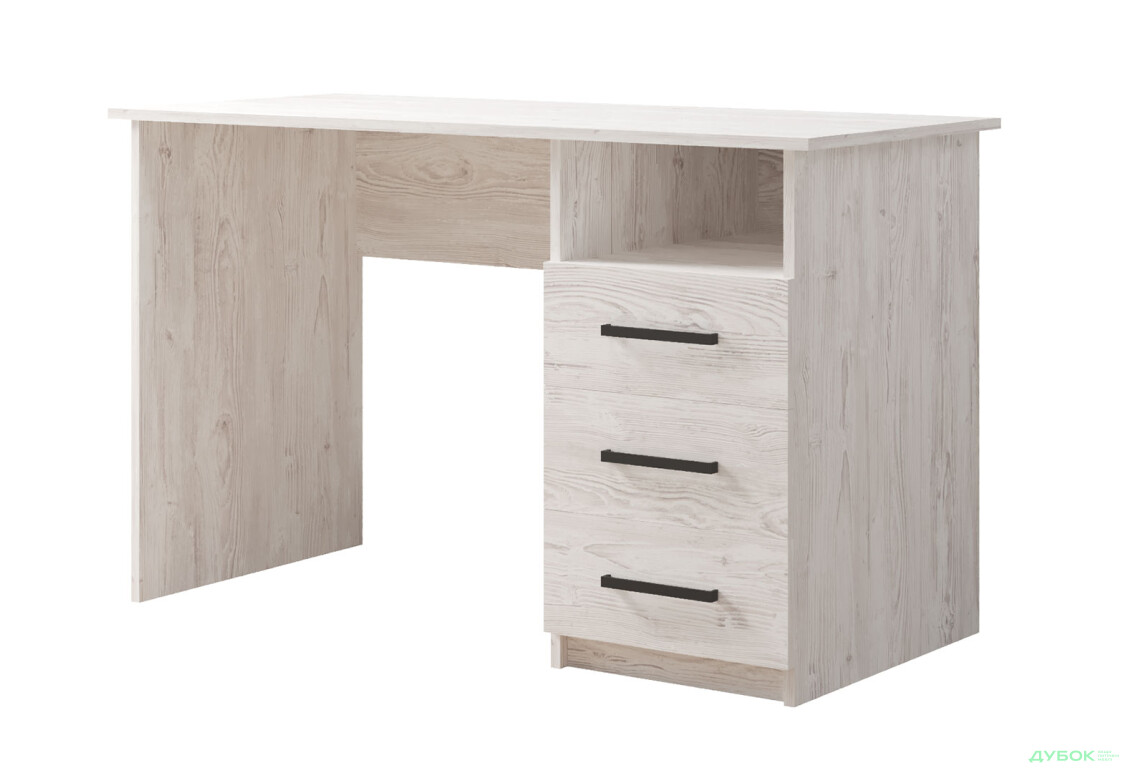 Стіл письмовий Kredens furniture СК-3 115x55 см з шухлядами аляска сіра