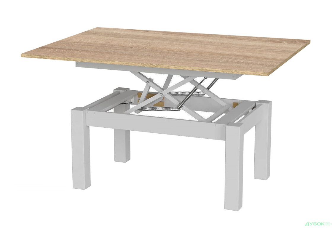 Стол-трансформер Art In Head Би-флай 120x90 см дуб сонома / белый