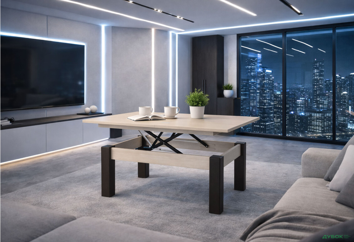 Изображение 2 - Стол-трансформер Art In Head Би-флай 120x90 см гикори рокфорд светлый / венге