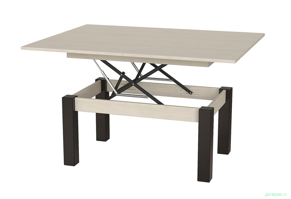 Стол-трансформер Art In Head Би-флай 120x90 см гикори рокфорд светлый / венге