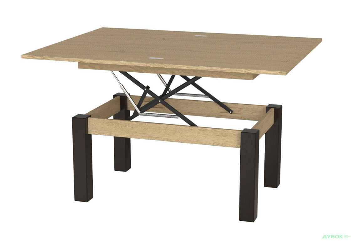 Стол-трансформер Art In Head Би-флай 120x90 см дуб експрессив песочный / венге