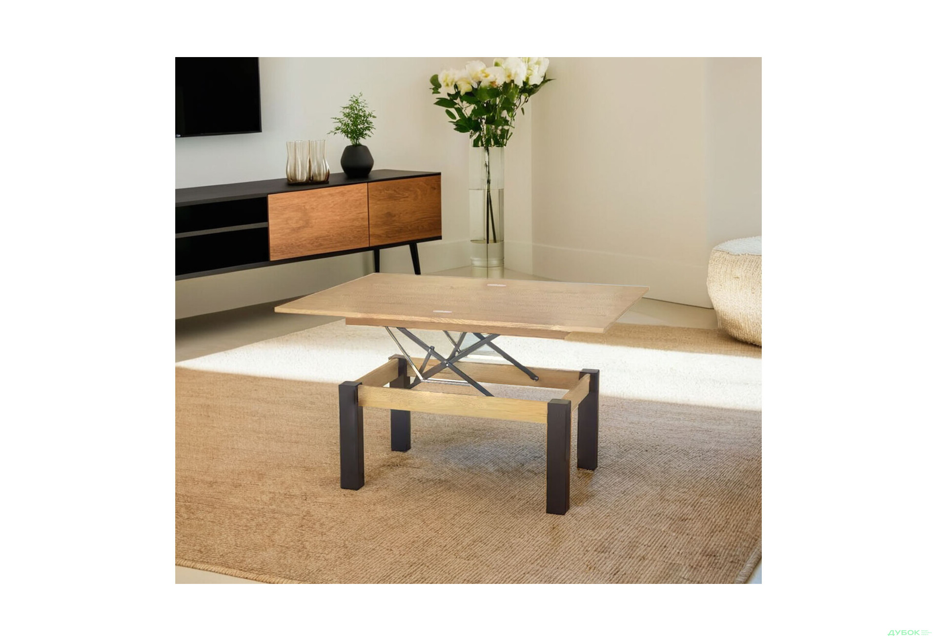 Изображение 2 - Стол-трансформер Art In Head Би-флай 120x90 см дуб експрессив песочный / венге