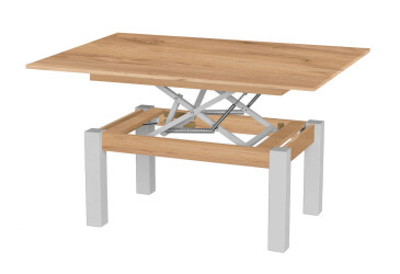 Стол-трансформер Art In Head Би-флай 120x90 см дуб крафт золотой / белый