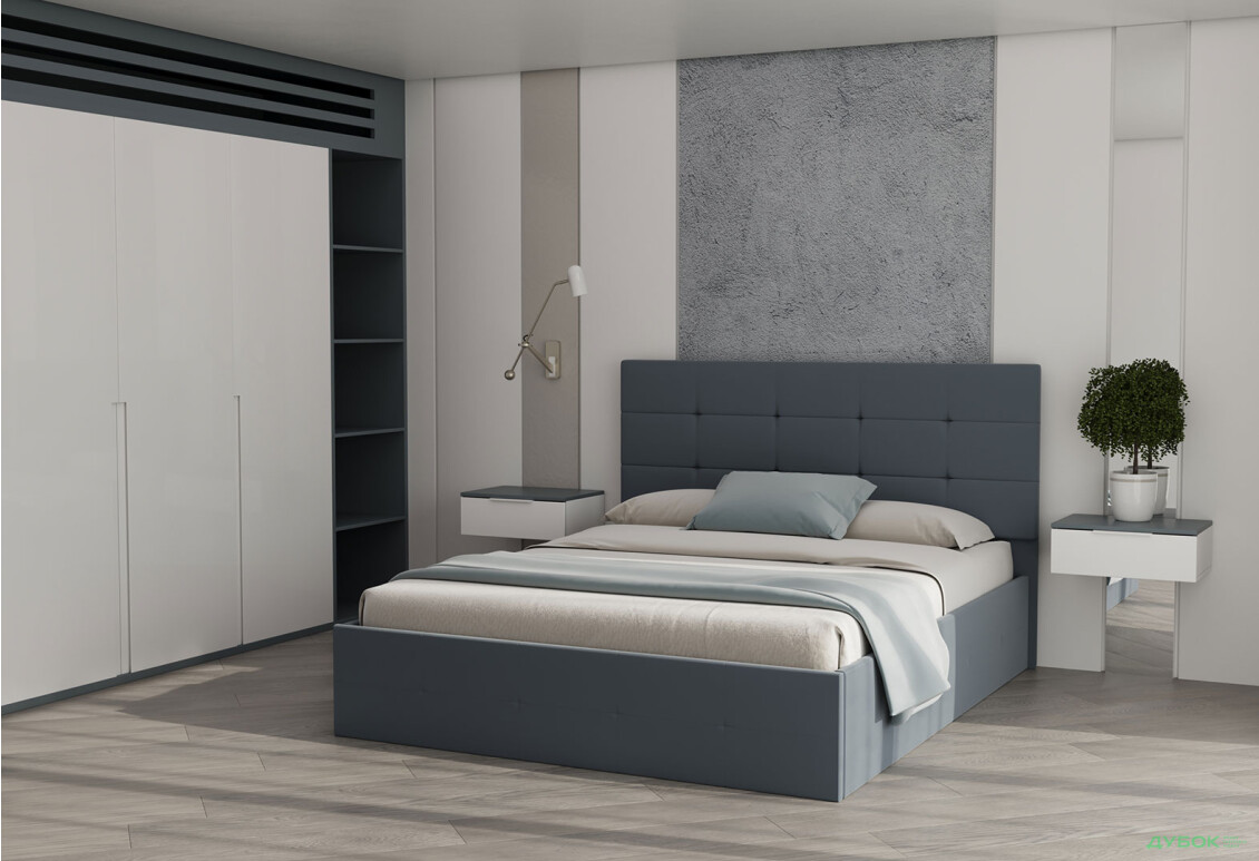 Зображення 2 - Ліжко-подіум MiroMark Bristol / Брістоль підйомне з каркасом 160x200, антрацит велюр