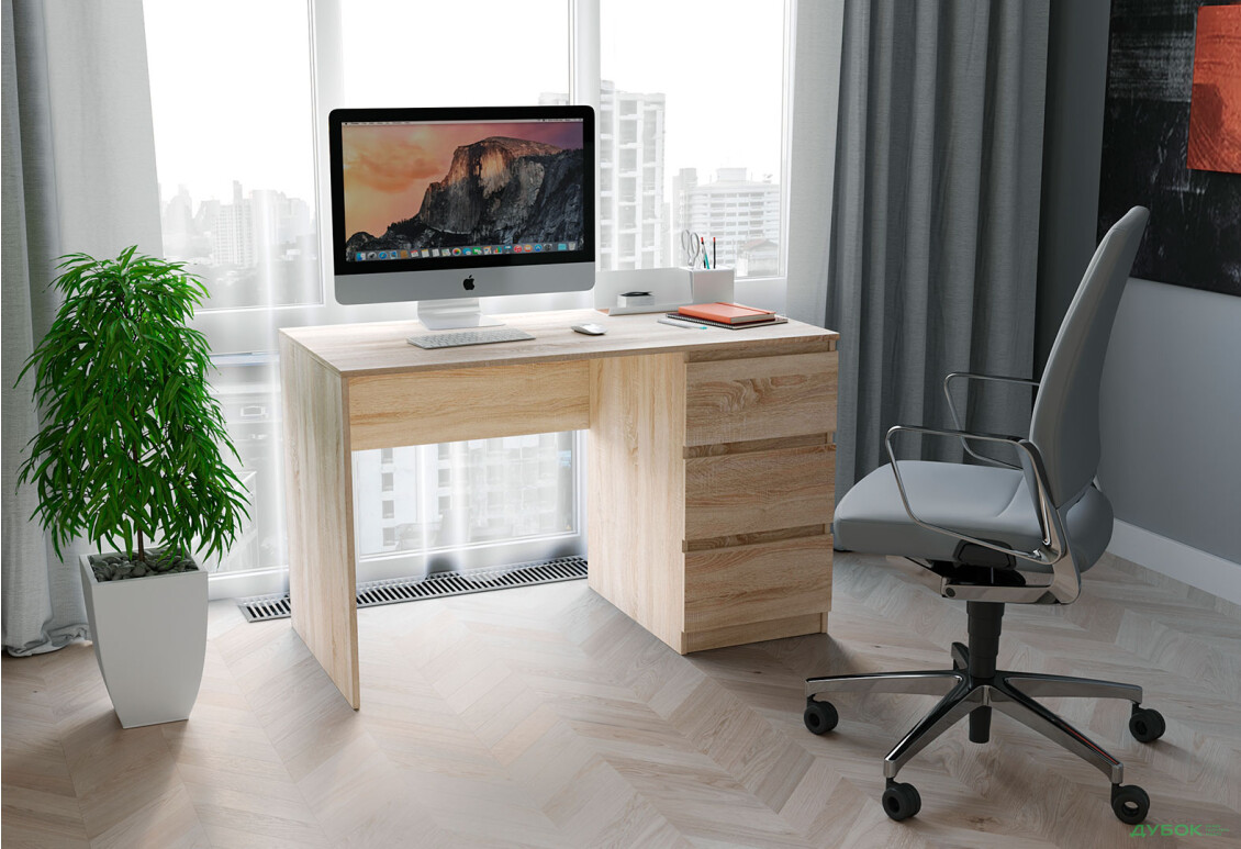 Стіл письмовий Moreli Т224 120x60 см з шухлядами справа, дуб сонома - Зображення 2 Зображення 2 - Стіл письмовий Moreli Т224 120x60 см з шухлядами справа, дуб сонома