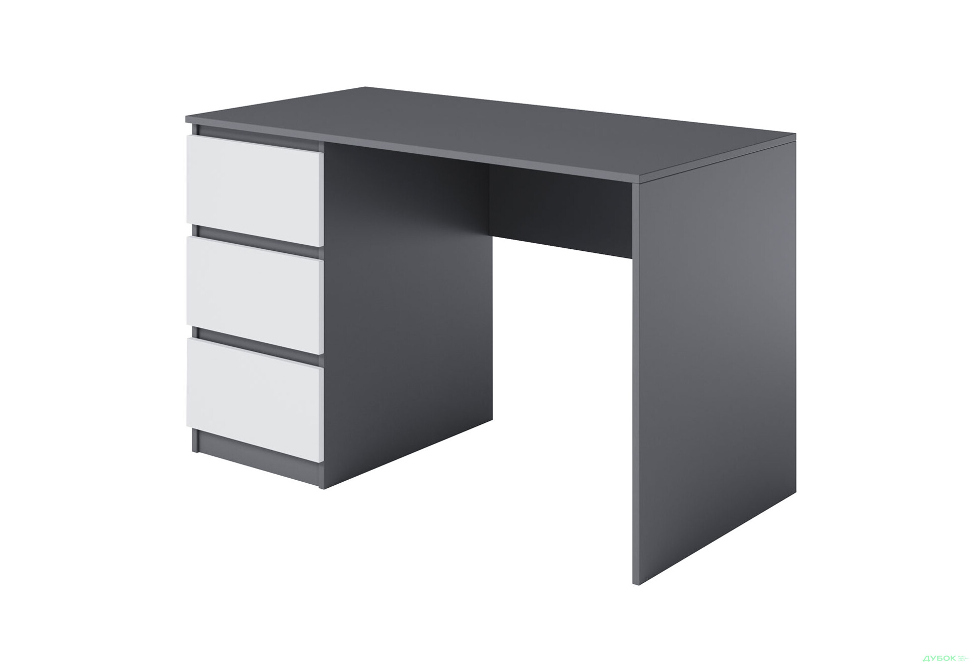 Стол письменный Moreli Т224 120x60 см с ящиками слева, антрацит / белый - Изображение 1 Изображение 1 - Стол письменный Moreli Т224 120x60 см с ящиками слева, антрацит / белый