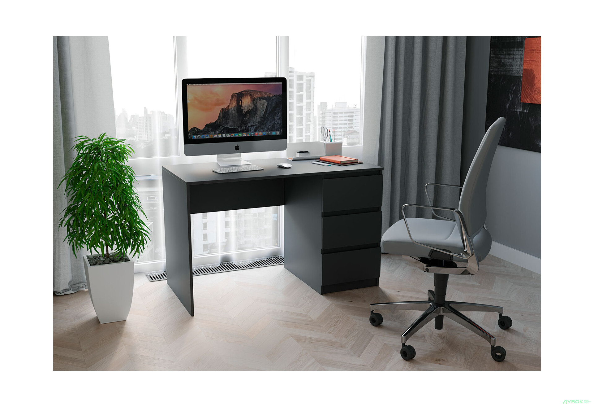 Изображение 2 - Стол письменный Moreli Т224 120x60 см с ящиками справа, антрацит