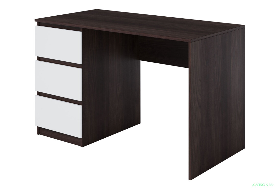 Стіл письмовий Moreli Т224 120x60 см з шухлядами зліва, венге магія / білий - Зображення 1 Зображення 1 - Стіл письмовий Moreli Т224 120x60 см з шухлядами зліва, венге магія / білий