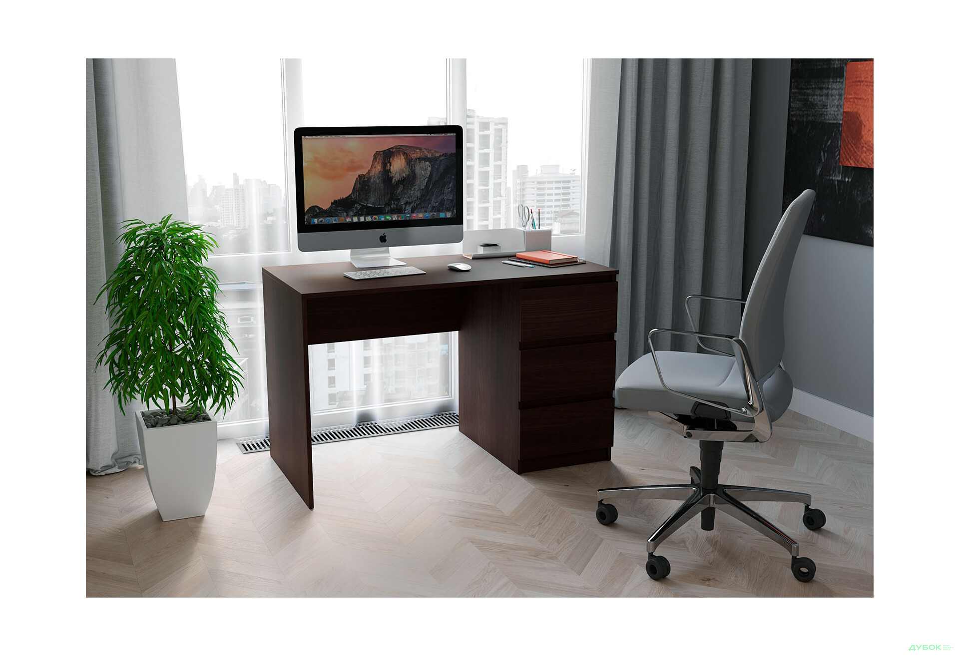 Изображение 2 - Стол письменный Moreli Т224 120x60 см с ящиками справа, венге магия