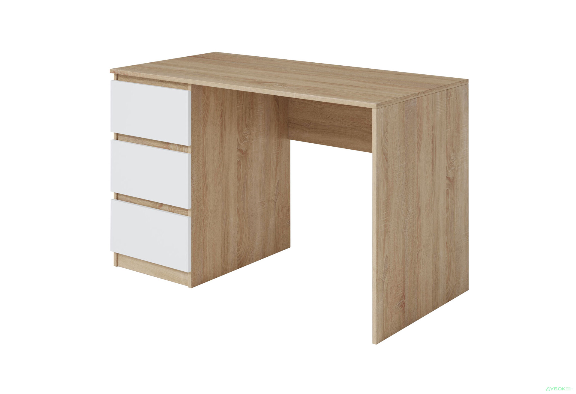 Стіл письмовий Moreli Т224 120x60 см з шухлядами зліва, дуб сонома / білий - Зображення 1 Зображення 1 - Стіл письмовий Moreli Т224 120x60 см з шухлядами зліва, дуб сонома / білий