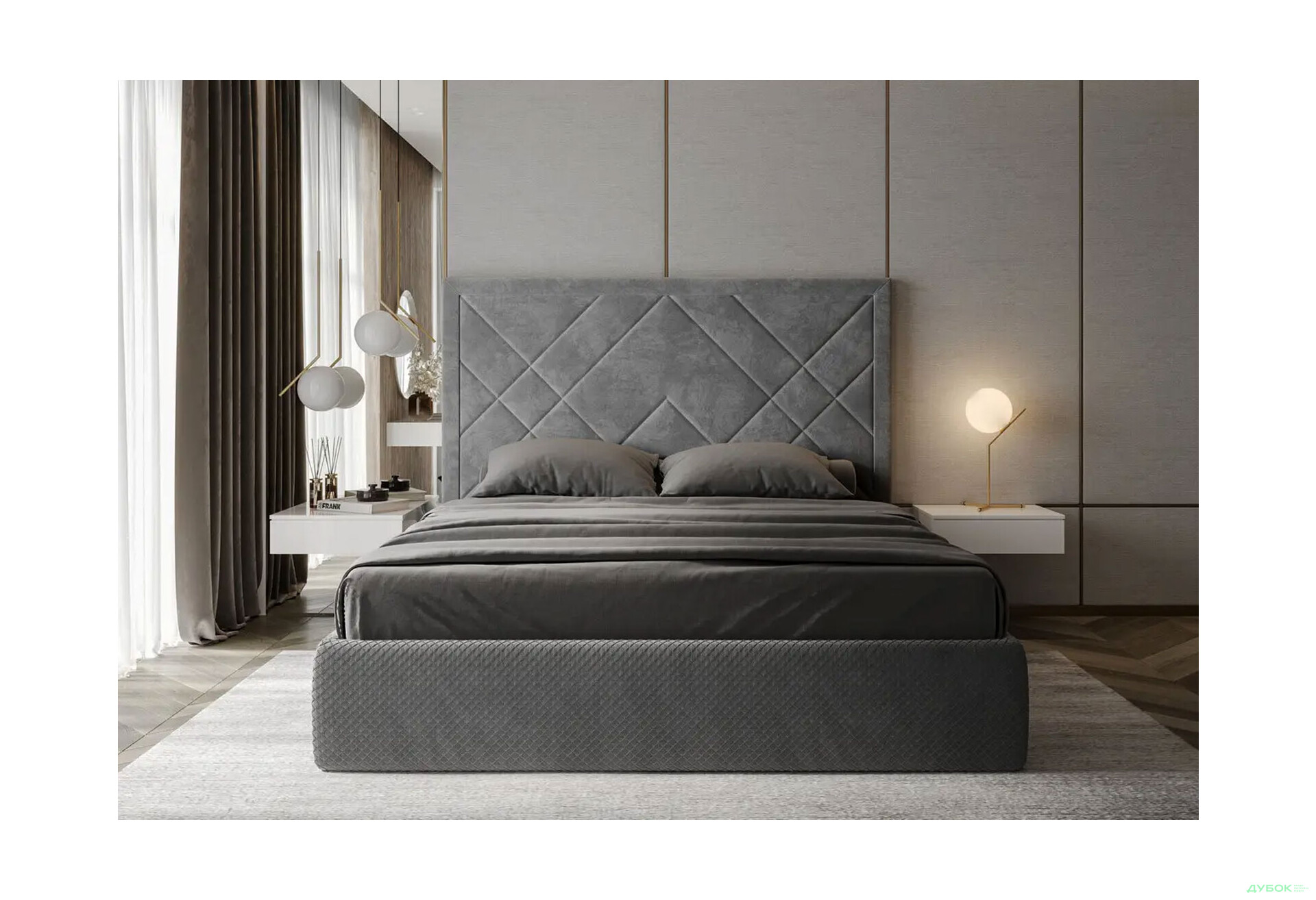 Изображение 5 - Кровать-подиум МироМарк Вива подъёмная с каркасом 180x200, серый велюр