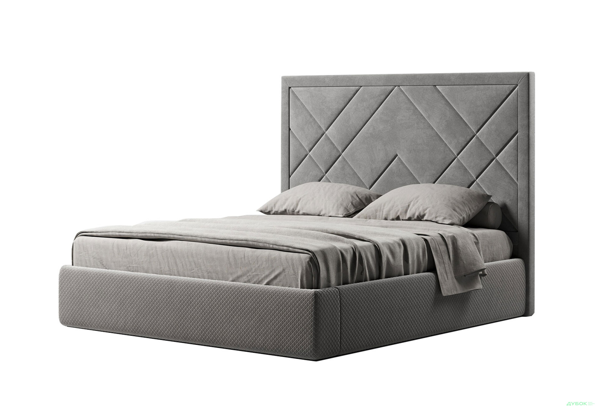 Фото 1 - Ліжко-подіум MiroMark Віва підйомне з каркасом 180x200, сірий велюр