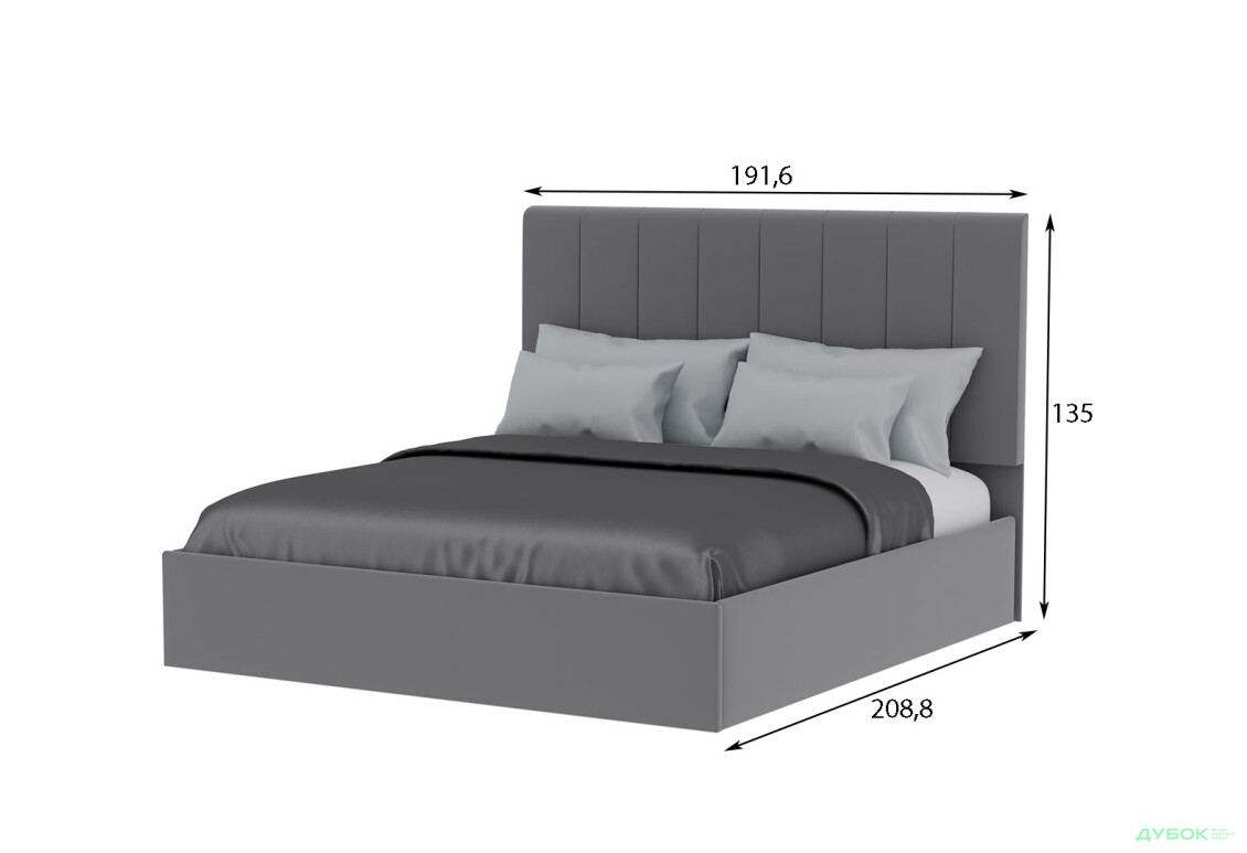 Ліжко-подіум MiroMark Diana / Діана 180x200, світло-сіре - Зображення 4 Зображення 4 - Ліжко-подіум MiroMark Diana / Діана 180x200, світло-сіре