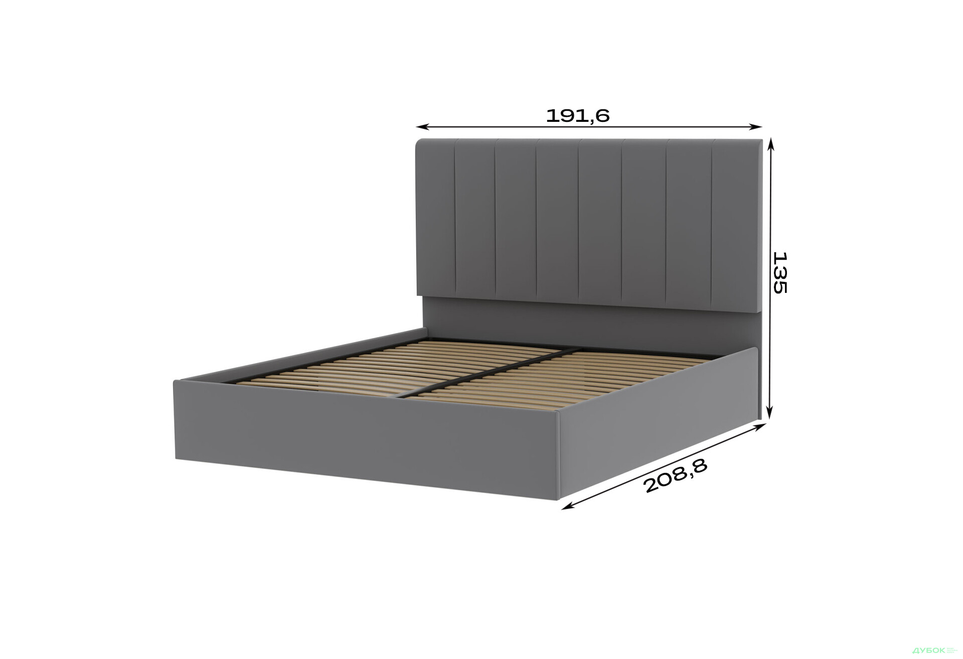 Изображение 6 - Кровать-подиум МироМарк Diana / Диана подъёмная с каркасом 180x200, светло-серая