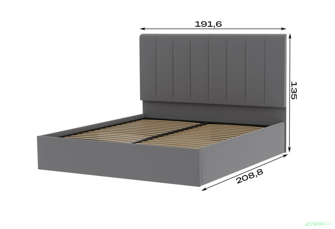 Изображение 6 - Кровать-подиум МироМарк Diana / Диана подъёмная с каркасом 180x200, светло-серая