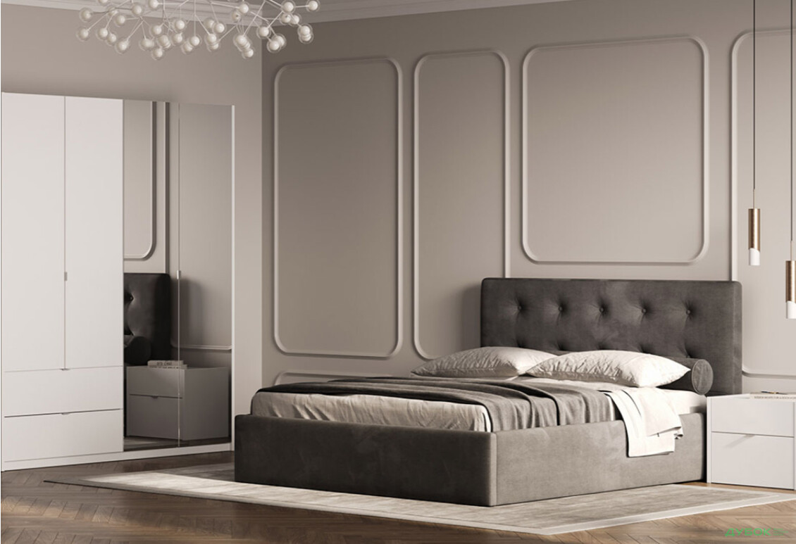 Зображення 2 - Ліжко-подіум MiroMark Катрін 180x200, сіре