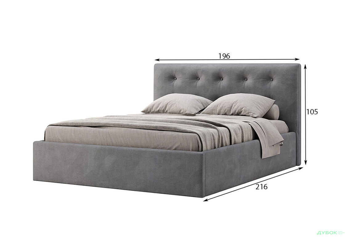 Зображення 4 - Ліжко-подіум MiroMark Катрін 180x200, сіре