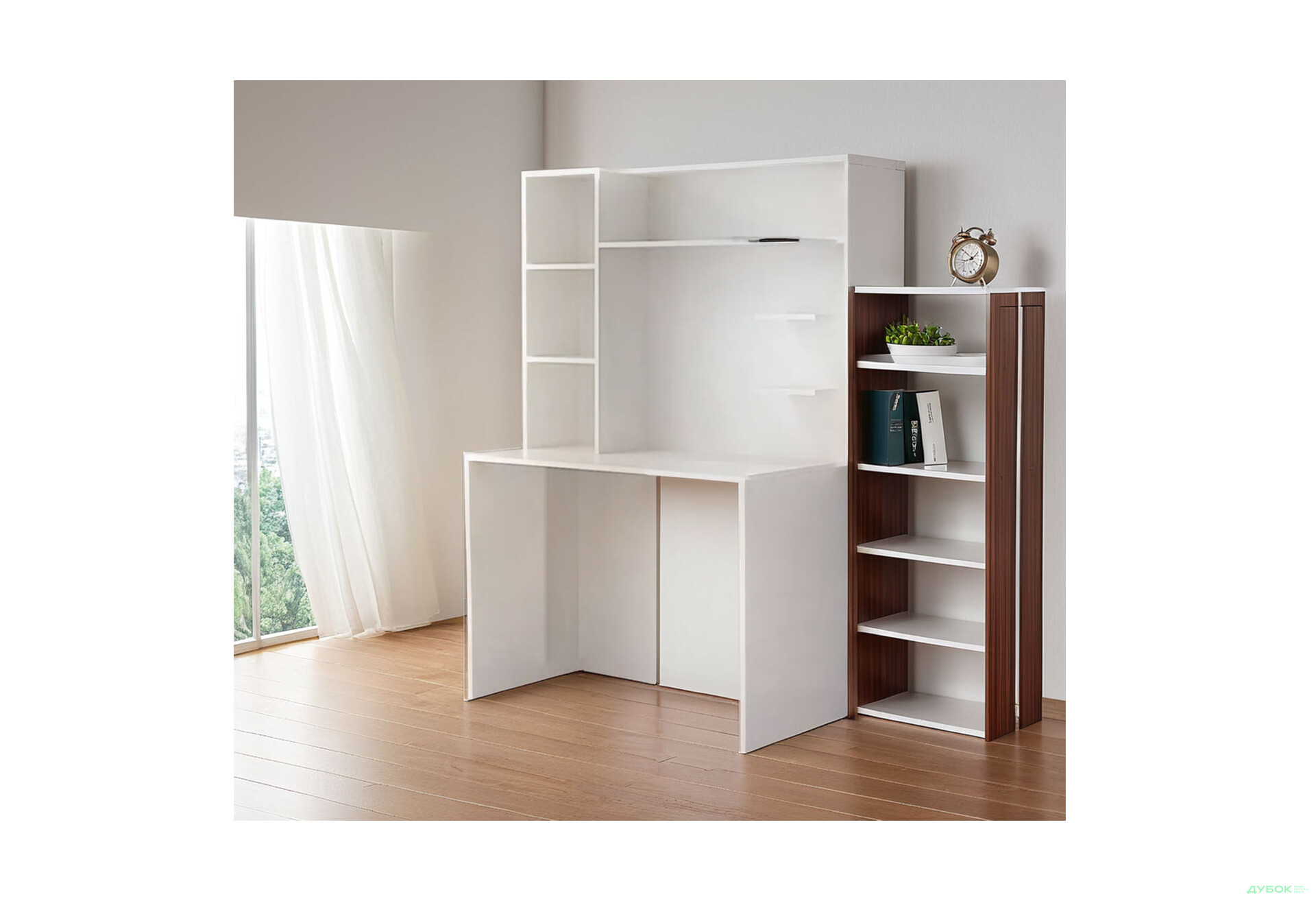 Стіл комп'ютерний Київський стандарт КС-03 100x60 см з надставкою німфеа альба збірка ліва - Зображення 2 Зображення 2 - Стіл комп'ютерний Київський стандарт КС-03 100x60 см з надставкою німфеа альба збірка ліва