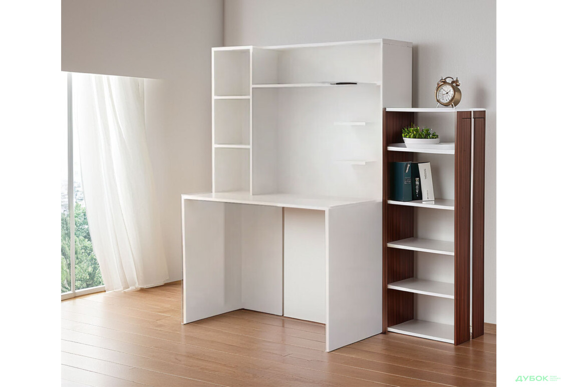 Стіл комп'ютерний Київський стандарт КС-03 100x60 см з надставкою німфеа альба збірка ліва - Зображення 2 Зображення 2 - Стіл комп'ютерний Київський стандарт КС-03 100x60 см з надставкою німфеа альба збірка ліва