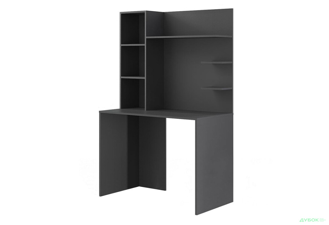 Стол компьютерный Киевский стандарт КС-03 100x60 см с надставкой антрацит сборка левая