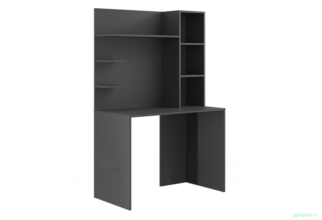 Стіл комп'ютерний Київський стандарт КС-03 100x60 см з надставкою антрацит збірка права  - Зображення 1 Зображення 1 - Стіл комп'ютерний Київський стандарт КС-03 100x60 см з надставкою антрацит збірка права