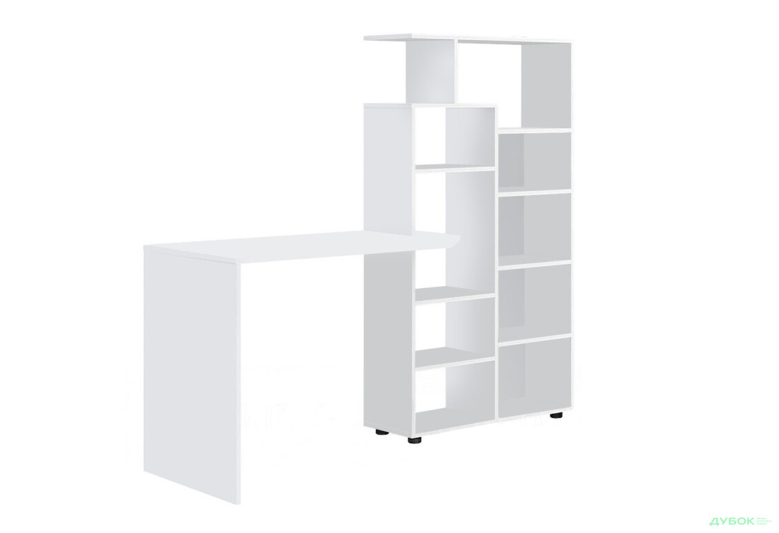 Стол компьютерный Киевский стандарт КС-08 171x60 см со стеллажом Цвет корпуса: нимфеа альба, сборка правая 