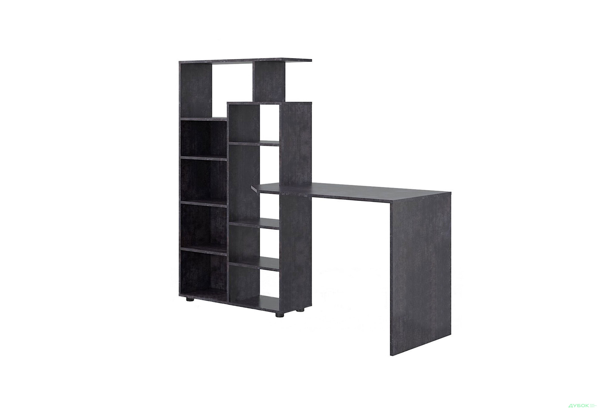 Зображення 1 - Стіл комп'ютерний Київський стандарт КС-08 171x60 см зі стелажем Колір корпусу: бетон темний, збірка ліва