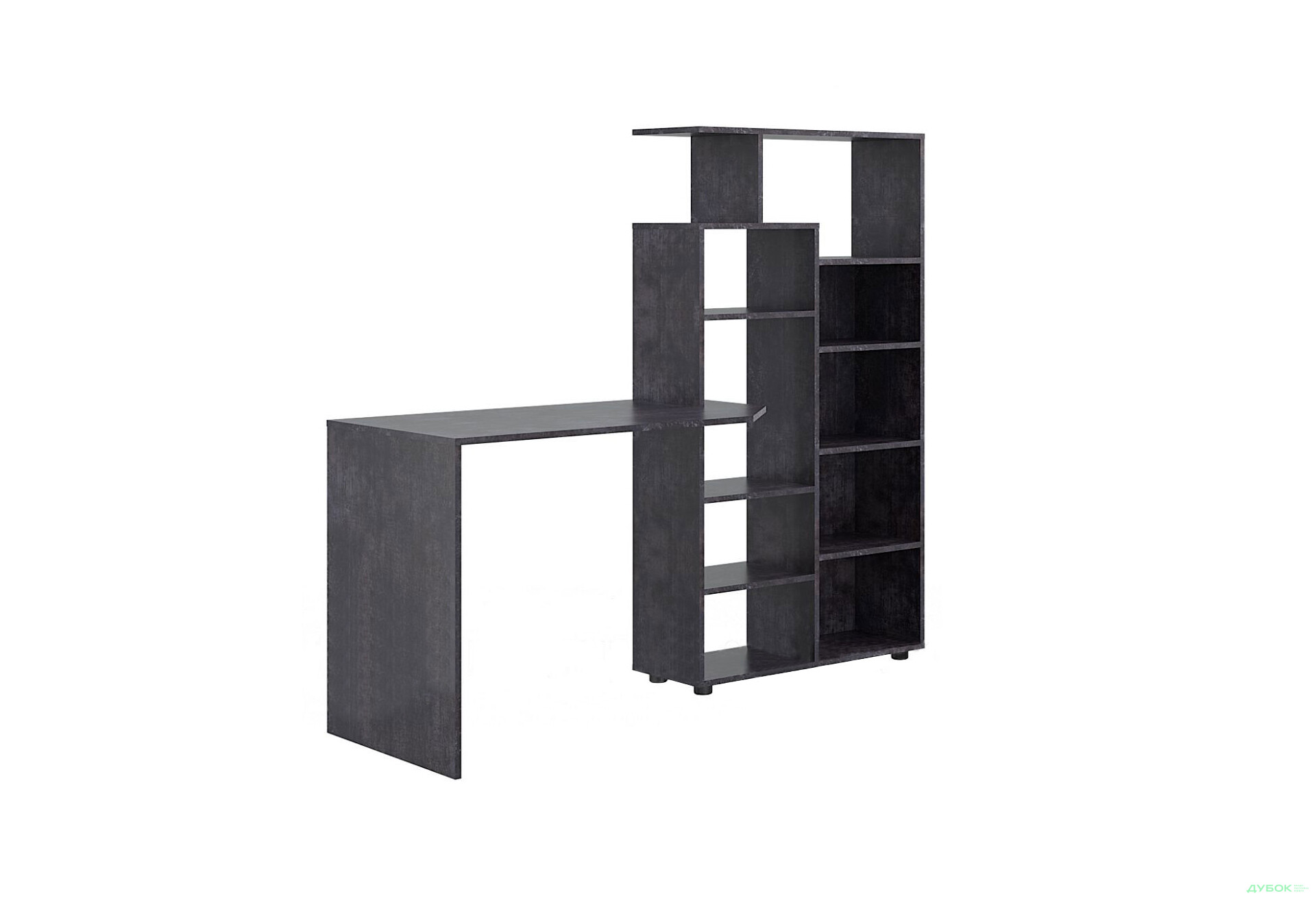 Изображение 1 - Стол компьютерный Киевский стандарт КС-08 171x60 см со стеллажом Цвет корпуса: бетон темный, сборка правая 
