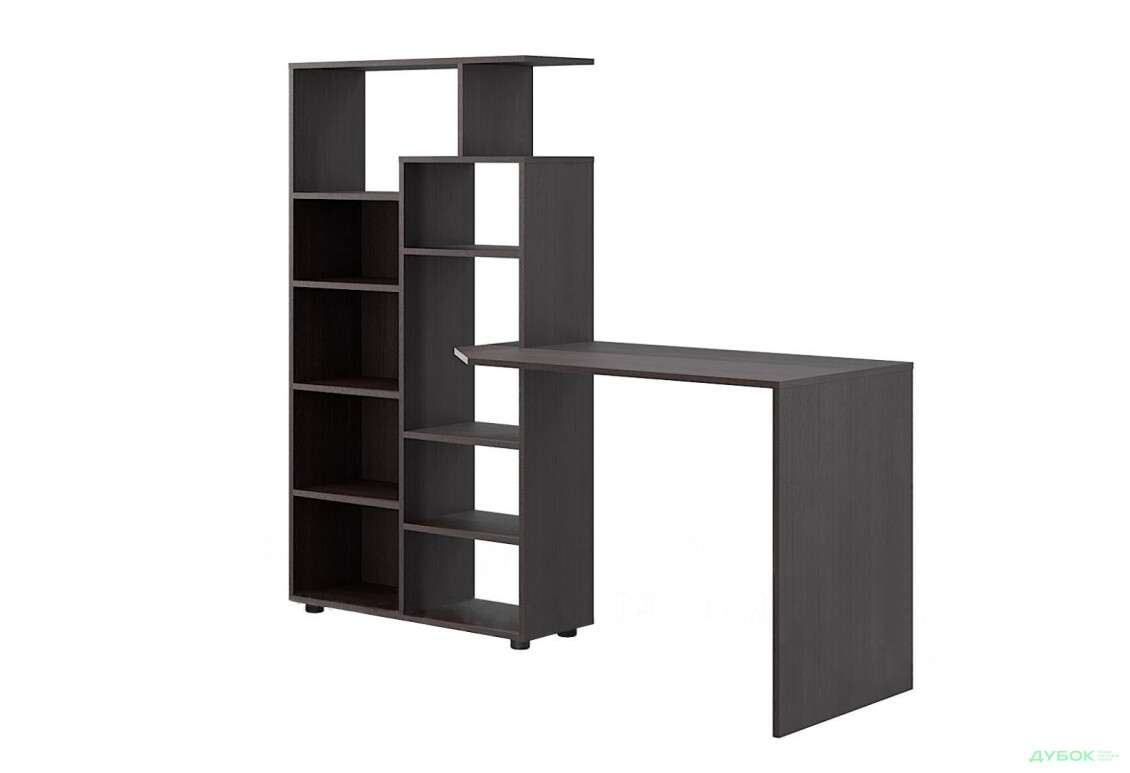 Стол компьютерный Киевский стандарт КС-08 171x60 см со стеллажом Цвет корпуса: венге, сборка левая