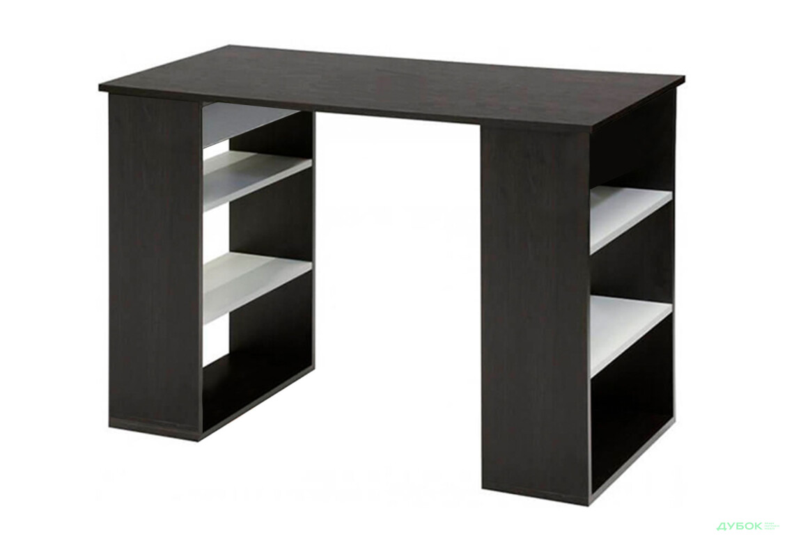 Стол компьютерный ВМВ Холдинг 110x55 см с полками дуб венге / белый