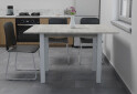 Фото 5 - Стол обеденный Неман Юк 88x58 см розкладний бетон, ножки белый