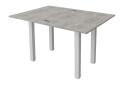 Фото 3 - Стіл обідній Неман Юк 88x58 см розкладний бетон, ніжки білий