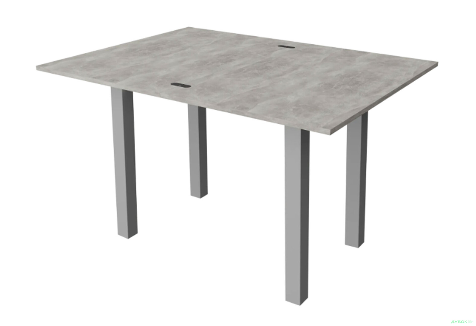 Фото 3 - Стол обеденный Неман Юк 88x58 см розкладний бетон, ножки серый