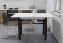 Фото 4 - Стол обеденный Неман Юк 88x58 см розкладний белый, ножки венге