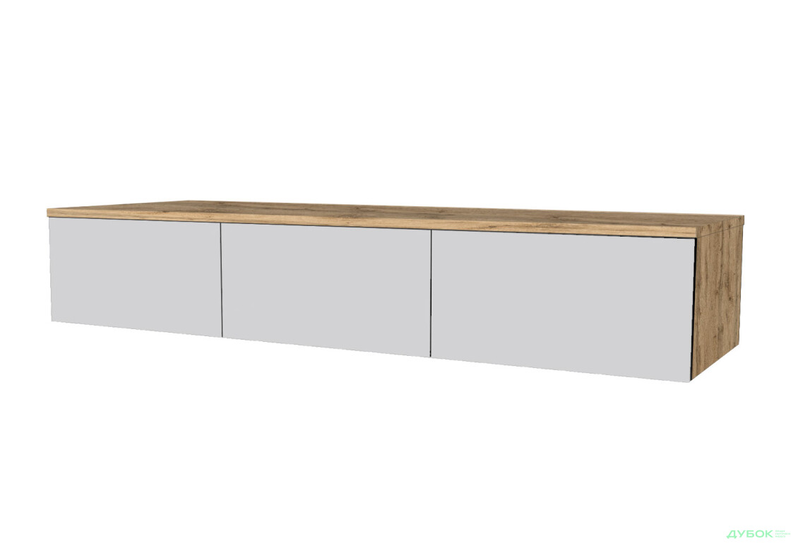 Тумба під ТВ Moreli Т221 підвісна з 3 шухлядами 150 см дуб аппалачі / білий - Зображення 1 Зображення 1 - Тумба під ТВ Moreli Т221 підвісна з 3 шухлядами 150 см дуб аппалачі / білий