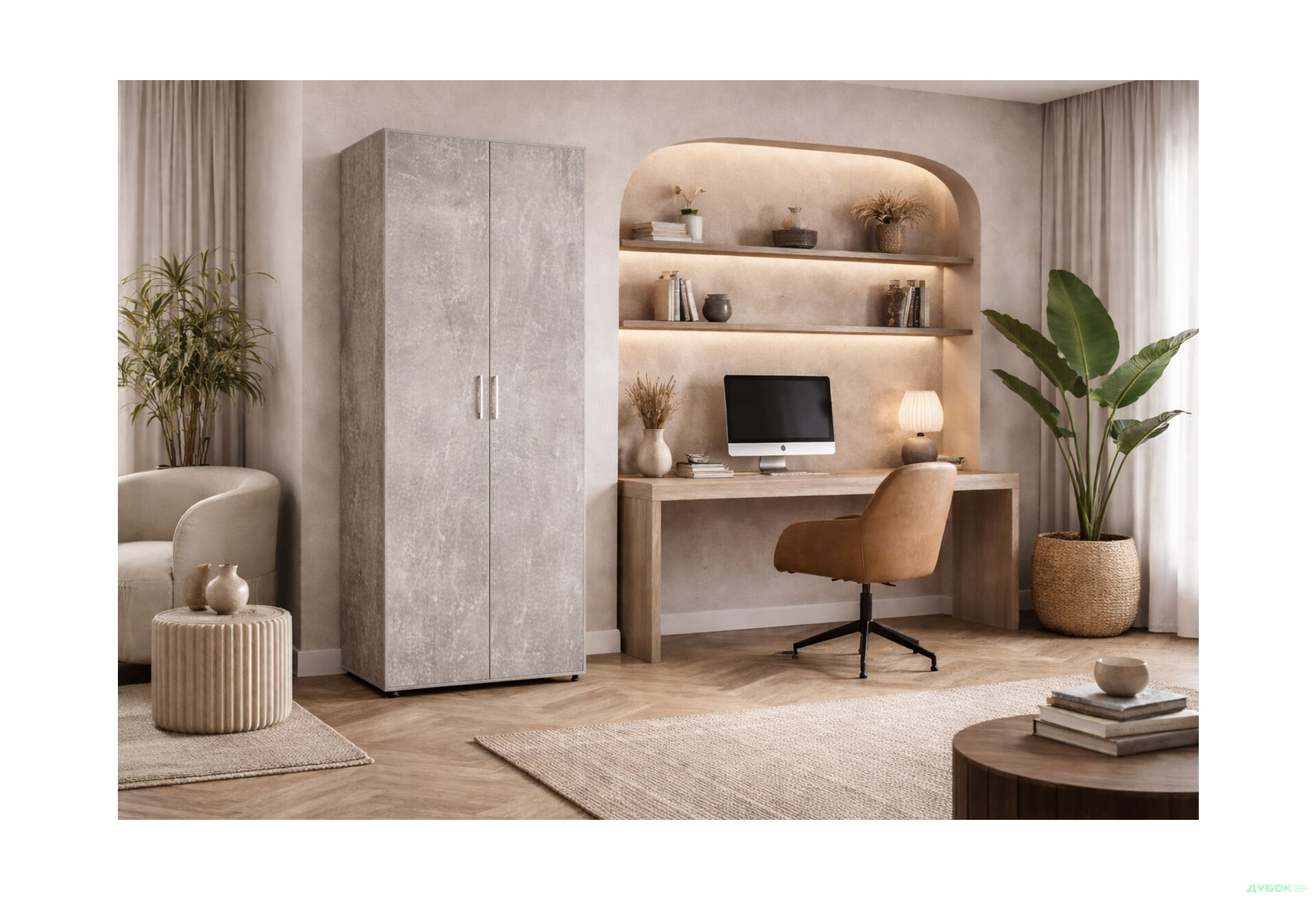 Зображення 2 - Шафа Київський стандарт КС 2-дверна 80 см бетон